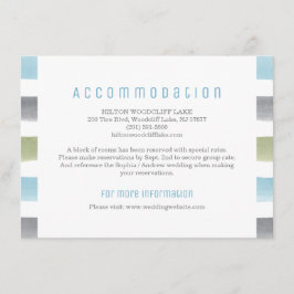 Carte D'accompagnement Hébergement de mariage sur la plage aux rayures d'