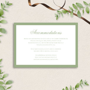 Carte D'accompagnement Hébergement de mariage vert sauge classique formel
