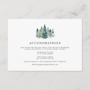 Carte D'accompagnement Hébergement d'hôtel pour mariage rustique minimali