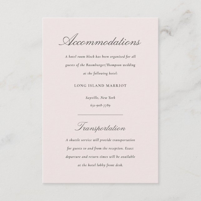 Carte D'accompagnement Hébergement floral clair et gris élégant Mariage f (Devant)