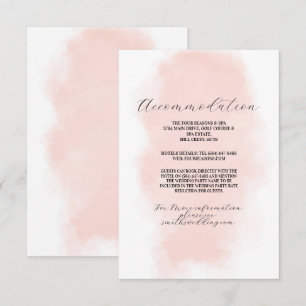 Carte D'accompagnement Hébergement Mariage Aquarelle Peach Laver