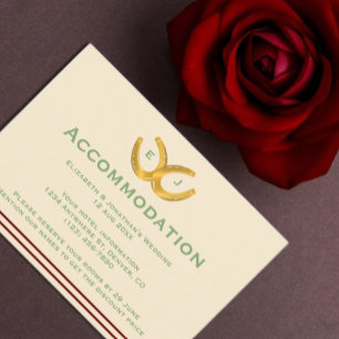 Carte D'accompagnement Hébergement Mariage Western Horseshoes