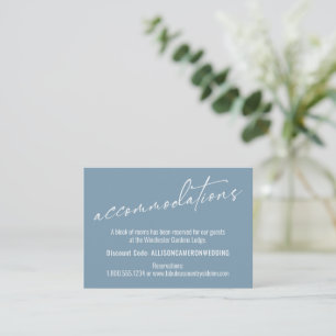 Carte D'accompagnement Hébergement Simple Bleu Poussiéreux Contemporain