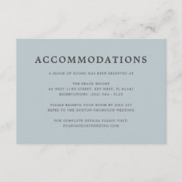 Carte D'accompagnement Hébergements Bleus Dusty Simple Et Élégants