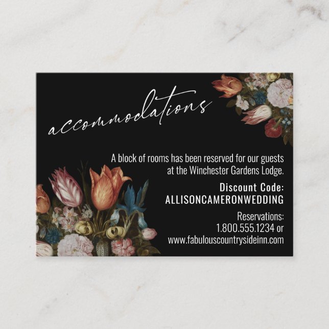 Carte D'accompagnement Hébergements "Fleurs dans un verre" de Bosschaert (Devant)