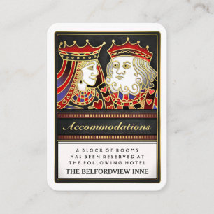 Carte D'accompagnement Hébergements King & Queen Black Red 2,5 x 3,5