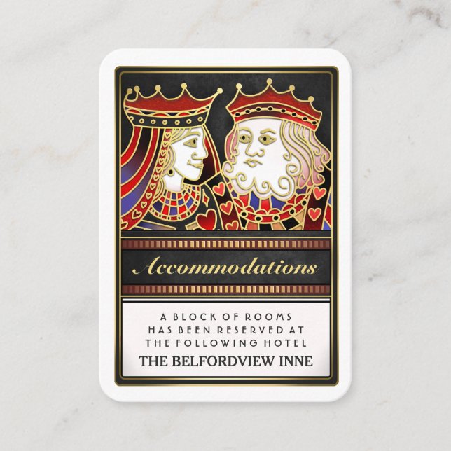 Carte D'accompagnement Hébergements King & Queen Red Mariage 2,5 x 3,5 (Devant)