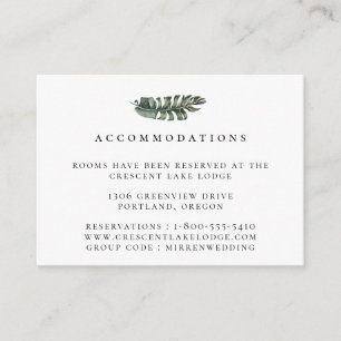 Carte D'accompagnement Hébergements Mariage Tropical Moderne