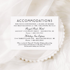 Carte D'accompagnement Hébergements Mariages modernes en noir et blanc