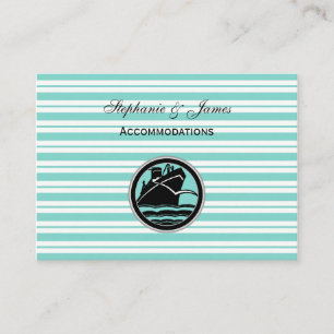 Carte D'accompagnement Hébergements Maritimes Navire Lt Bleu Wht Rayure #