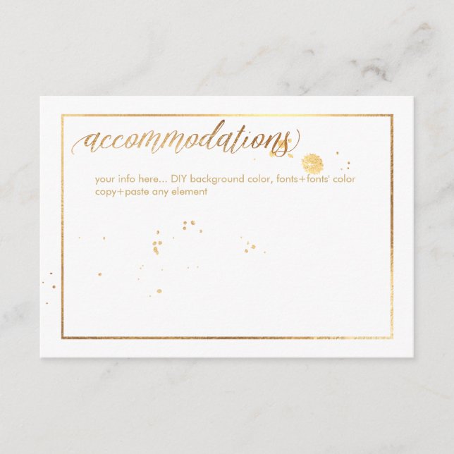 Carte D'accompagnement Hébergements PixDezines, Éblouis/Faux Gold (Devant)