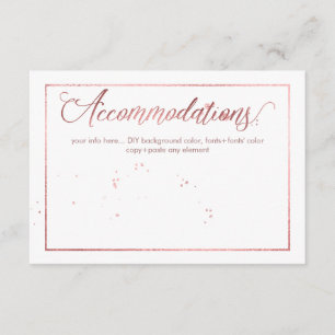 Carte D'accompagnement Hébergements PixDezines, Rose d'or Faux