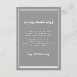Carte D'accompagnement Hébergements Simple Grey Moderne Mariage Invité