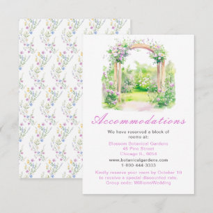 Carte D'accompagnement Hébergements Spring Floral Mariage Arch