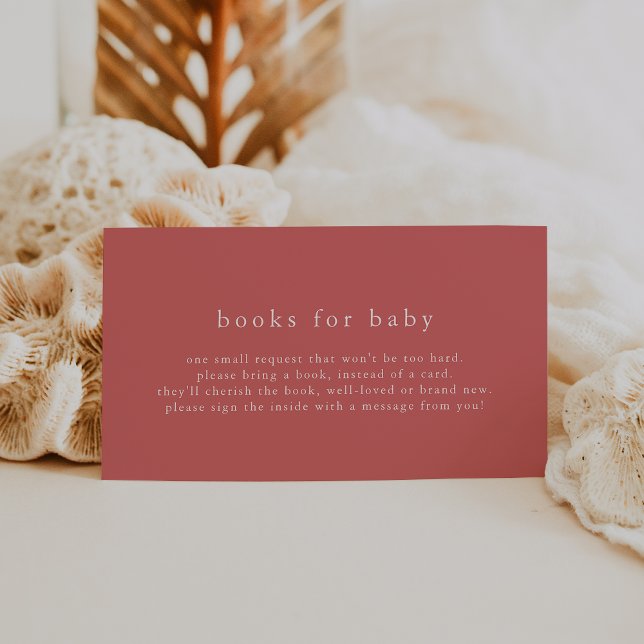 Carte D'accompagnement HEIDI Red Summer Simple Baby shower Livres pour bé (HEIDI Red Summer Simple Baby Shower Books for Baby Enclosure Card)