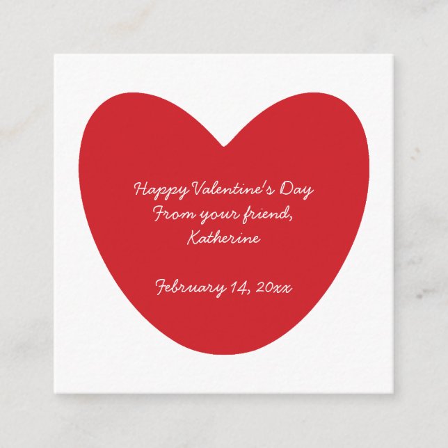 Carte D'accompagnement Heureuse Sainte-Valentin coeur enfants classe pers (Devant)