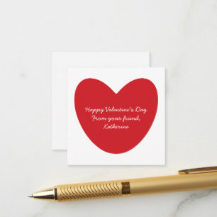 Carte D'accompagnement Heureuse Sainte-Valentin coeur enfants classe pers