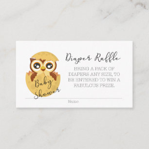 Carte D'accompagnement Hibou sautant hors du billet de tombola de