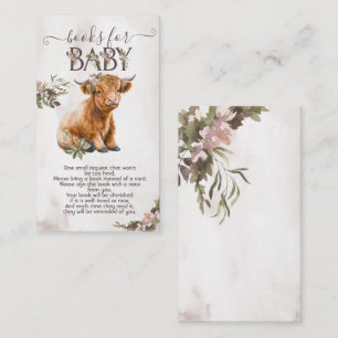 Carte D'accompagnement Highland vaches floral Books for baby card