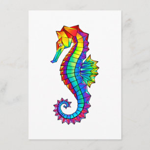 Carte D'accompagnement Hippocampe polygonal arc-en-ciel