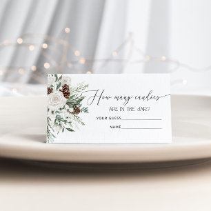 Carte D'accompagnement Hiver à feuillage persistant devinez combien de ca