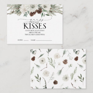 Carte D'accompagnement Hiver Élégant Combien de baisers Floral Aquarelle