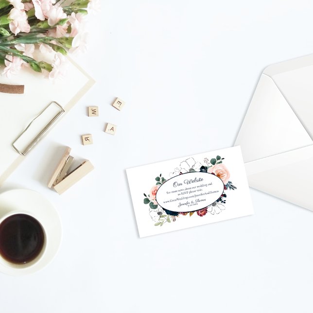 Carte D'accompagnement Hiver Embrassez le site du Mariage floral | Bourgo (Créateur téléchargé)