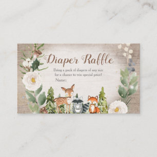 Carte D'accompagnement Hiver Fil de couches de bois blanc Floral