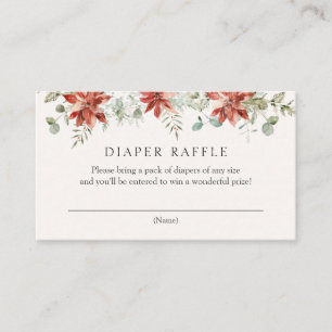 Carte D'accompagnement Hiver Verdure et Poinsettia Déchets Raffle