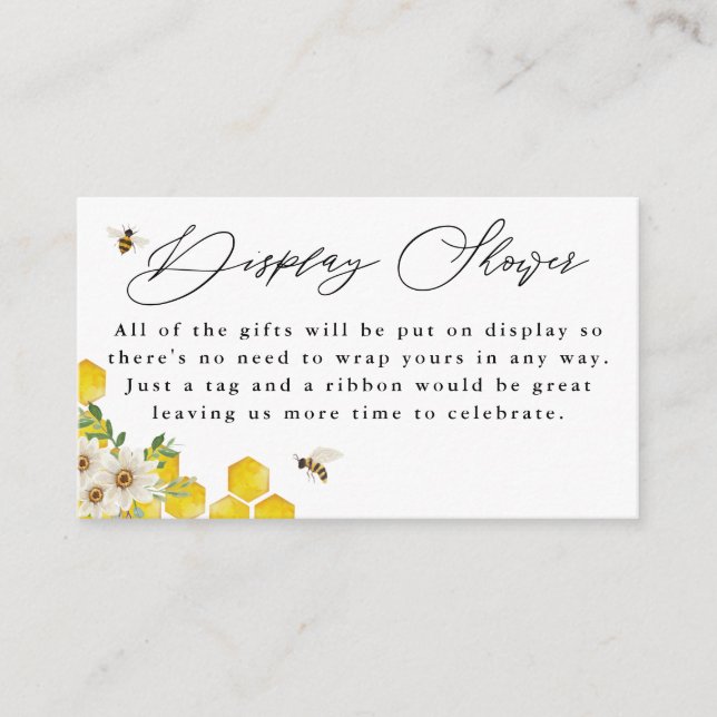 Carte D'accompagnement Honey Bee et Daisy Cadeau Afficher douche (Devant)