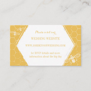 Carte D'accompagnement Honey Bee Golden Yellow Custom Website Card