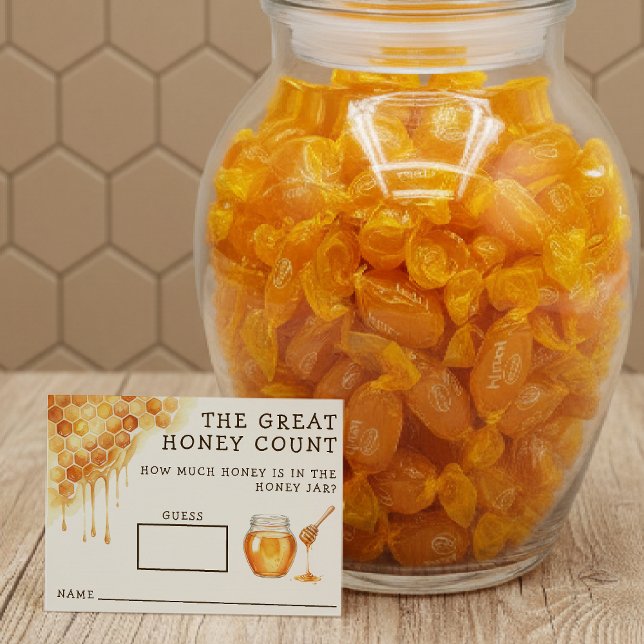 Carte D'accompagnement Honey Bee Honeycomb Baby Shower Guess How Many (Honey Bee Honeycomb Baby Shower Guess How Many Enclosure Card
)