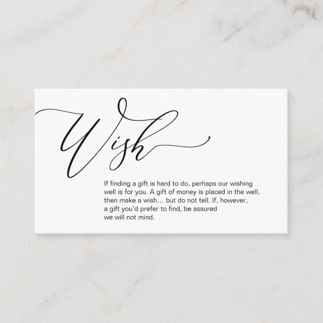 Carte D'accompagnement Honeymoon Wish, Une note sur les cadeaux (Devant)