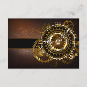 Carte D'accompagnement Horloge Steampunk avec des engrenages anciens