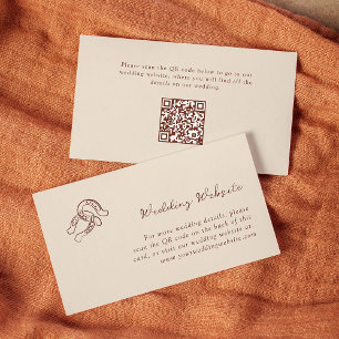 Carte D'accompagnement Horseshoe neutre   Code QR du site web mariage