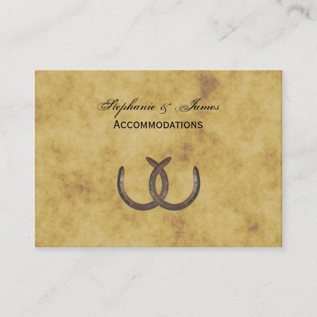 Carte D'accompagnement Horseshoes Rustiques Hébergements BG en détresse (Devant)