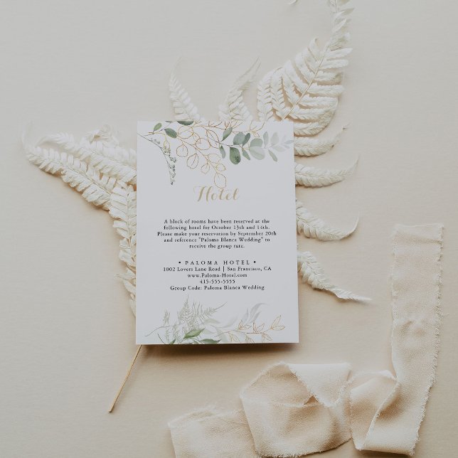 Carte D'accompagnement Hôtel Gold Green Foligraphie (Créateur téléchargé)