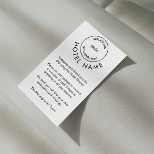 Carte D'accompagnement Hotel Logo Welcome Cards Guest Rooms Any Color