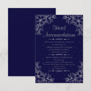 Carte D'accompagnement Hôtel Mariage Ornate Silver Hébergement