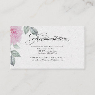 Carte D'accompagnement Hôtel Pink Peonies Hôtels Hébergements