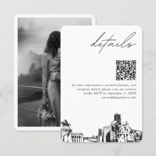 Carte D'accompagnement Houston Mariage Détails Moderne QR Code