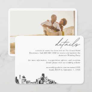 Carte D'accompagnement Houston Mariage Hotel Détails du bloc de chambre