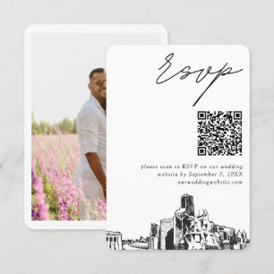 Carte D'accompagnement Houston Mariage moderne RSVP QR Code