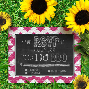 Carte D'accompagnement I Do BBQ Outdoor Summer/Spring Rose Wedding RSVP