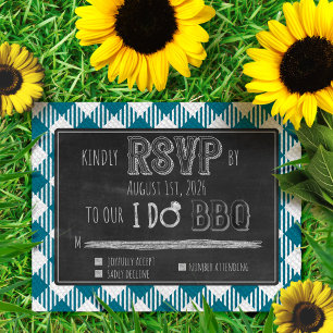 Carte D'accompagnement I Do BBQ Turquoise Extérieur Été/Mariage Printemps