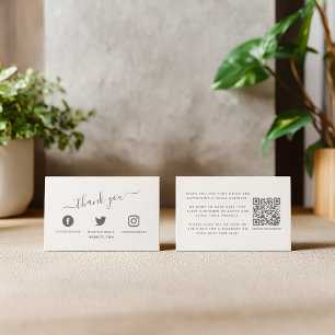 Carte D'accompagnement icônes de médias sociaux QR code merci escompte En