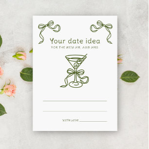 Carte D'accompagnement Idées de jar de date de douche nuptiale de Martini