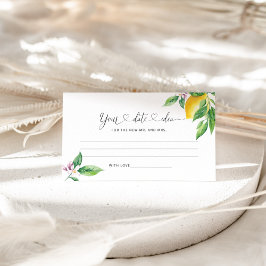 Carte D'accompagnement Idées de la nuit de l'aquarelle citron. Date jar