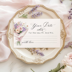 Carte D'accompagnement Idées de soirée en amoureux pour la mariée sur le