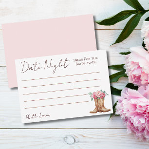 Carte D'accompagnement Idées de soirée en amoureux pour une fête de douch